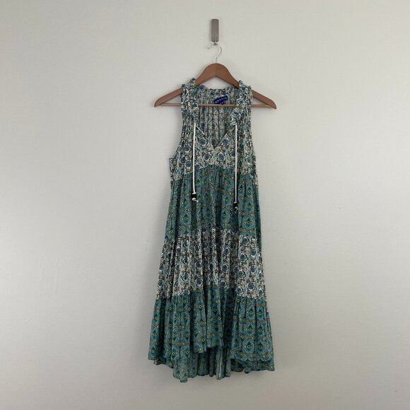 Ro's Garden Sofia Floral Tiered Sleeveless Dress Size Medium - Picture 1 of 5